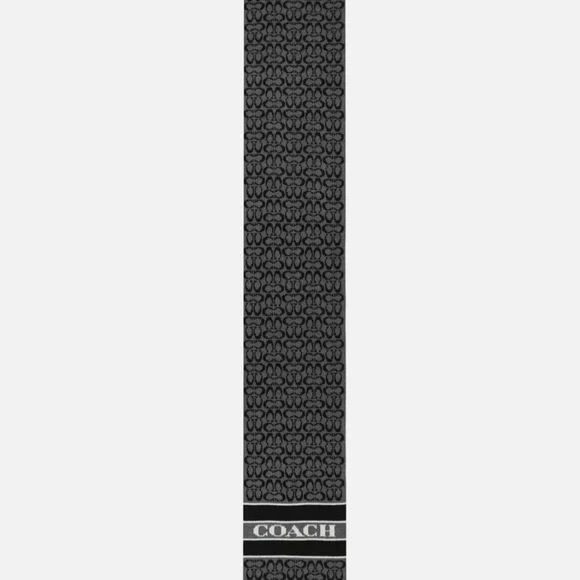 Coach Black and Gray Men's Scarf - Picture 2 of 5